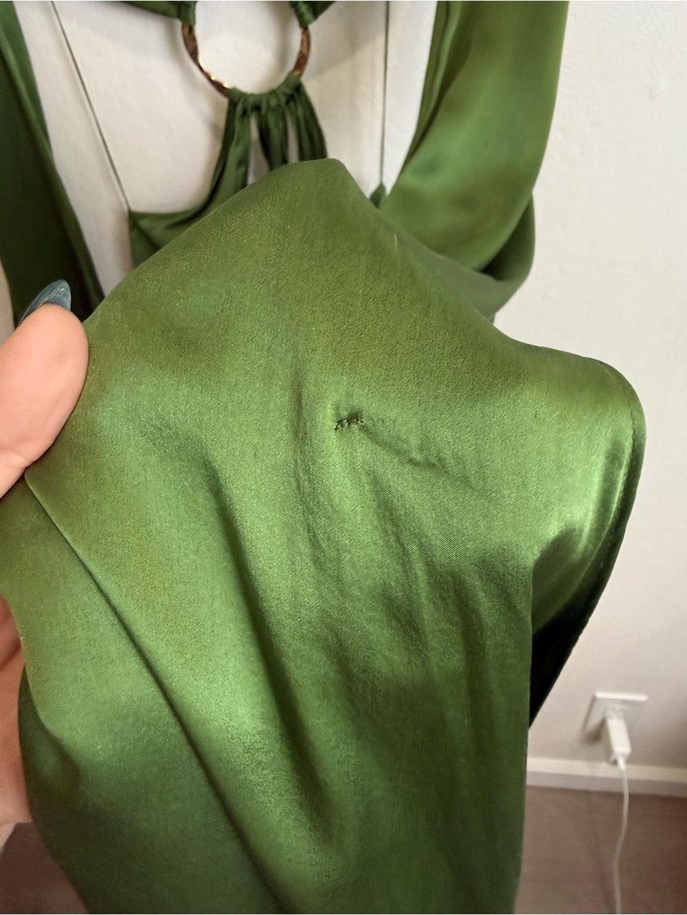 Cult Gaia Jasmin Silk Cutout Gown Green Size Small - Picture 9 of 12